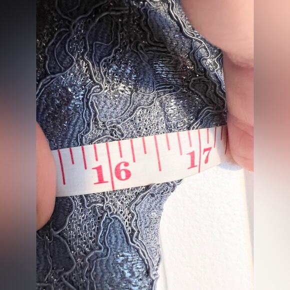 Eliza J NWT blue lace dress flutter sleeve shimmer wedding cocktail party - Picture 10 of 10